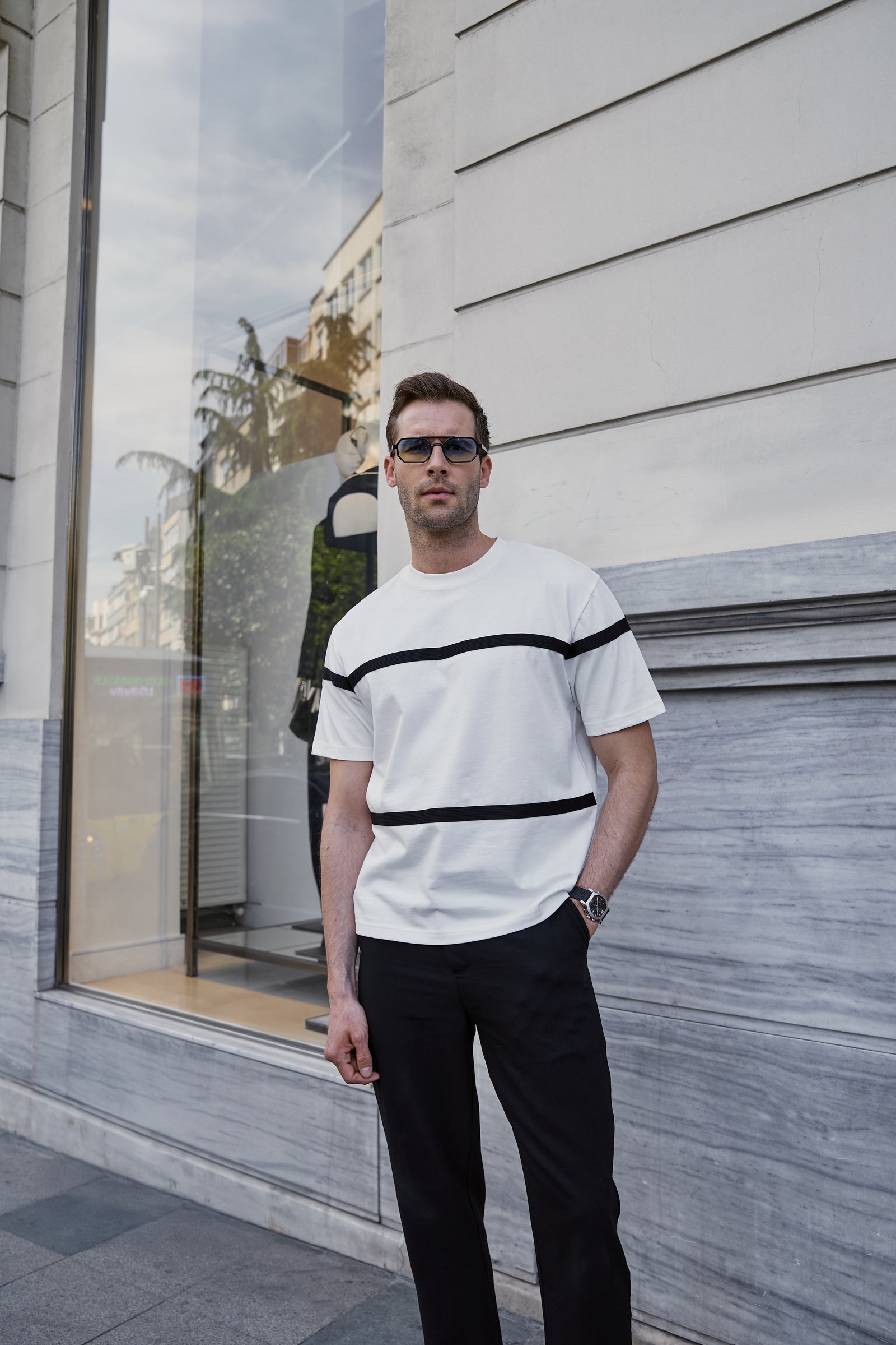 Linear Flow T-shirt - Beyaz