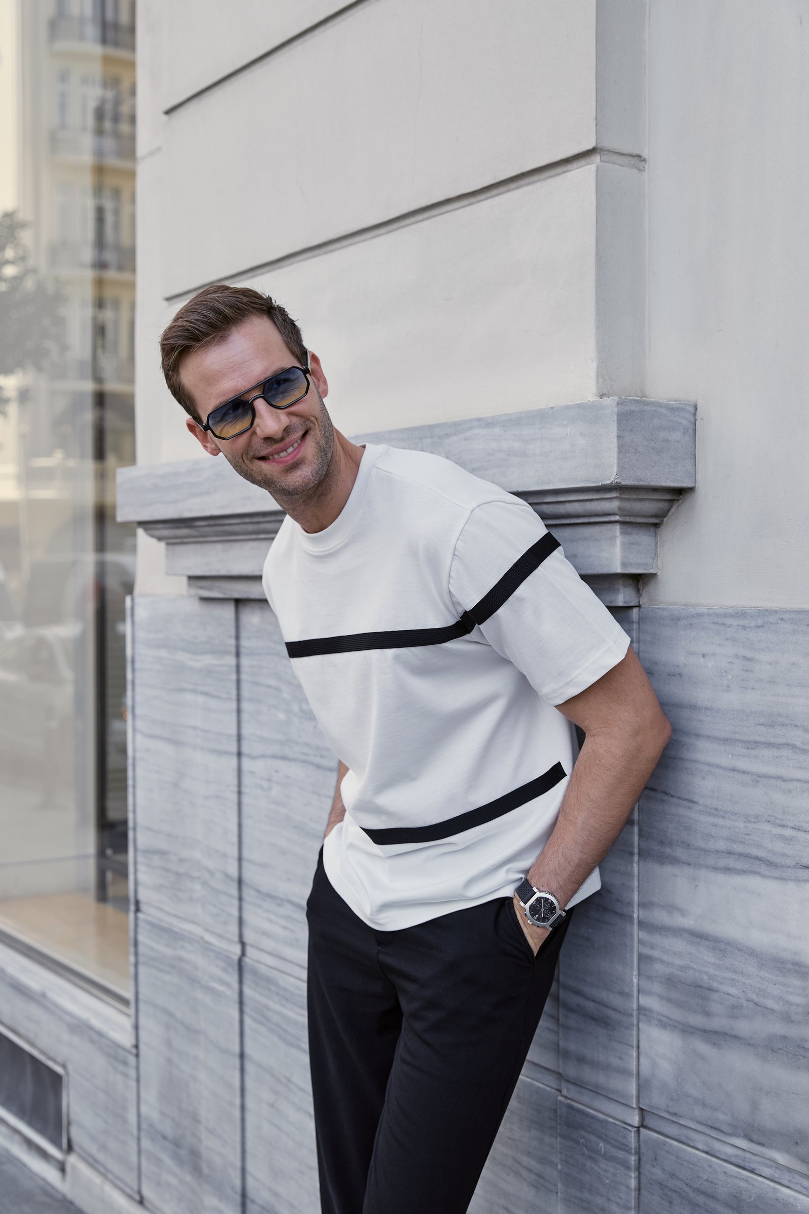 Linear Flow T-shirt - Beyaz