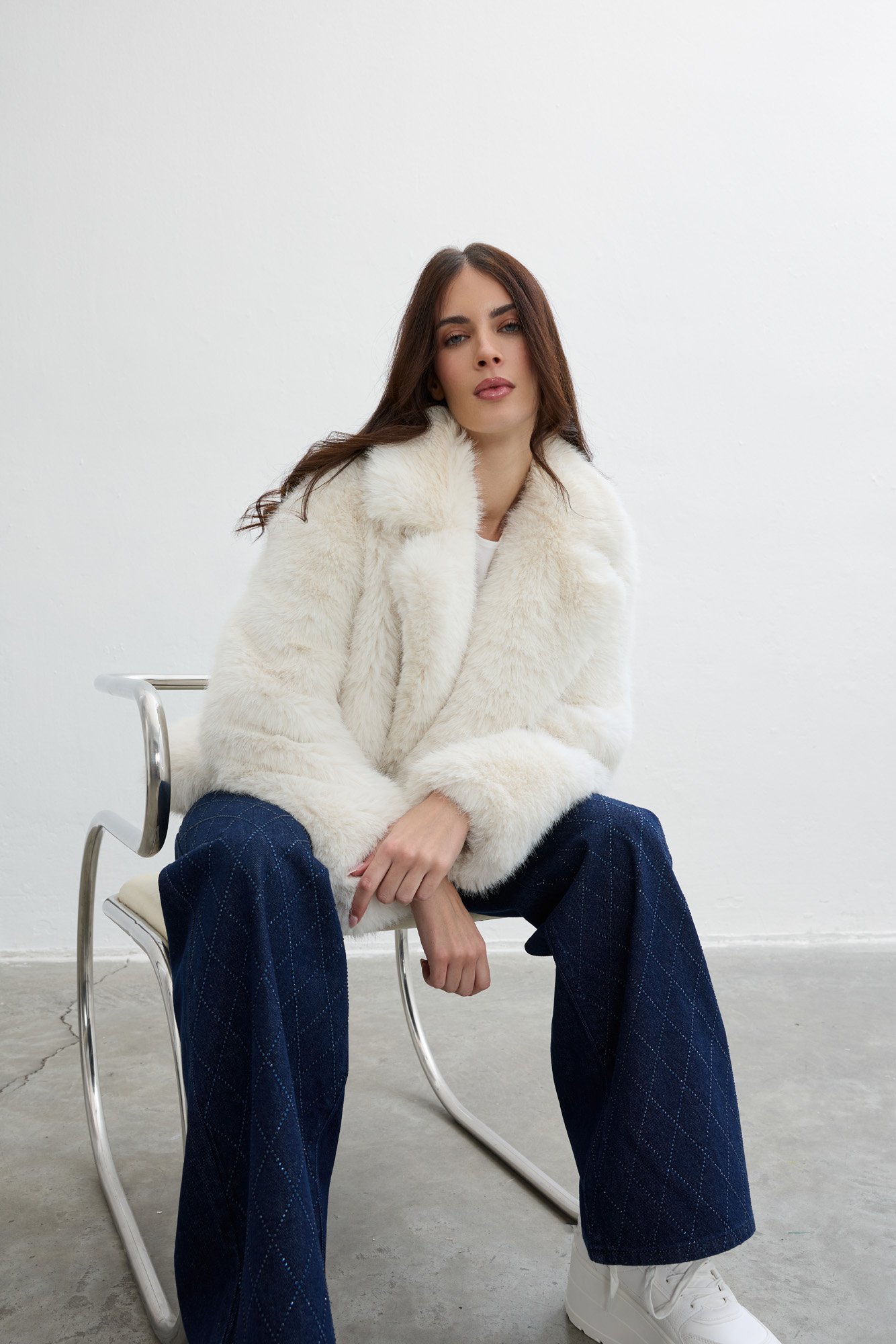 Lattice Shine Dark Jean - Lacivert