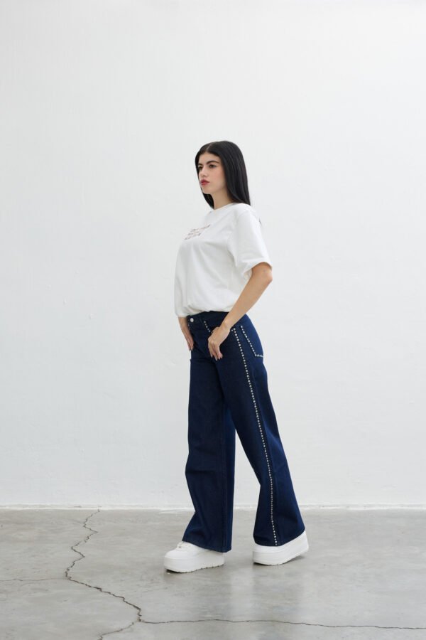 Metallic Trace Dark Jean - Lacivert