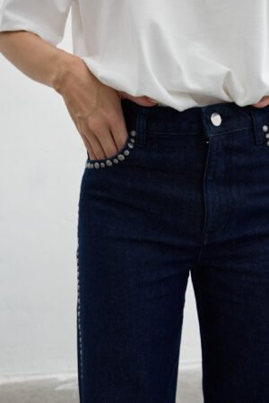 Metallic Trace Dark Jean - Lacivert