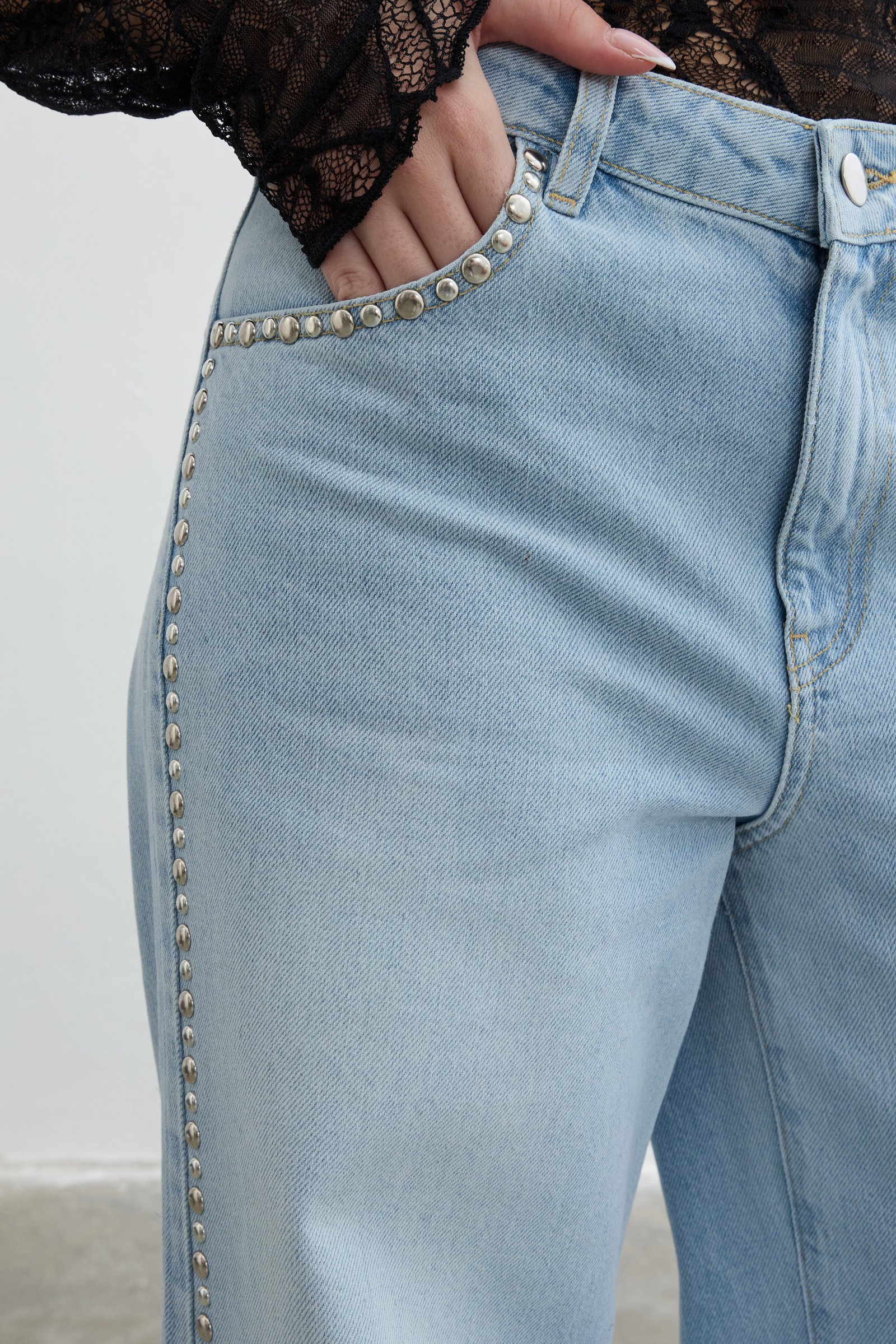 Metallic Trace Light Jean - Açık Mavi