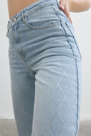 Lattice Shine Light Jean – Açık Mavi