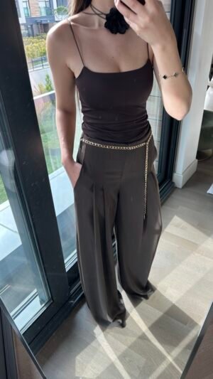 Çift Pile Pantolon - Kahverengi