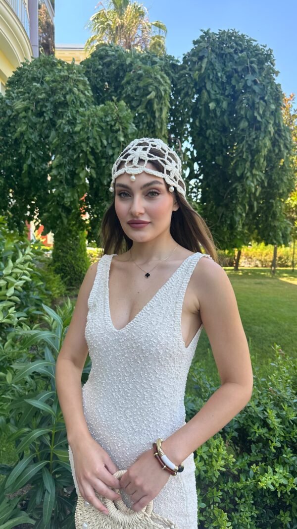 İncili File Bere - Ekru