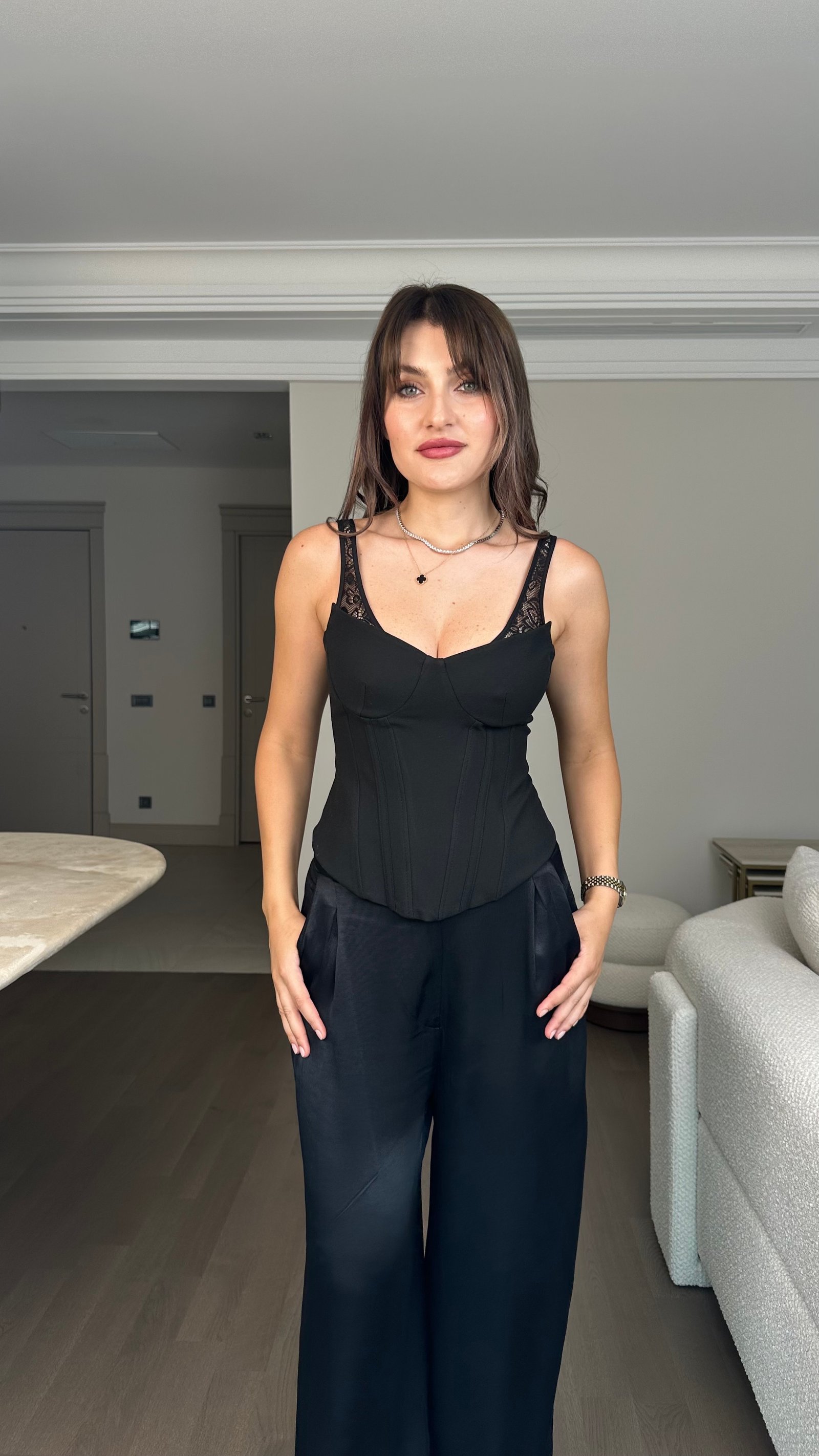Dantel Askılı Korse Büstiyer