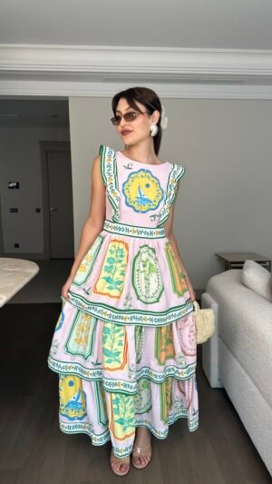 Desenli Maxi Elbise