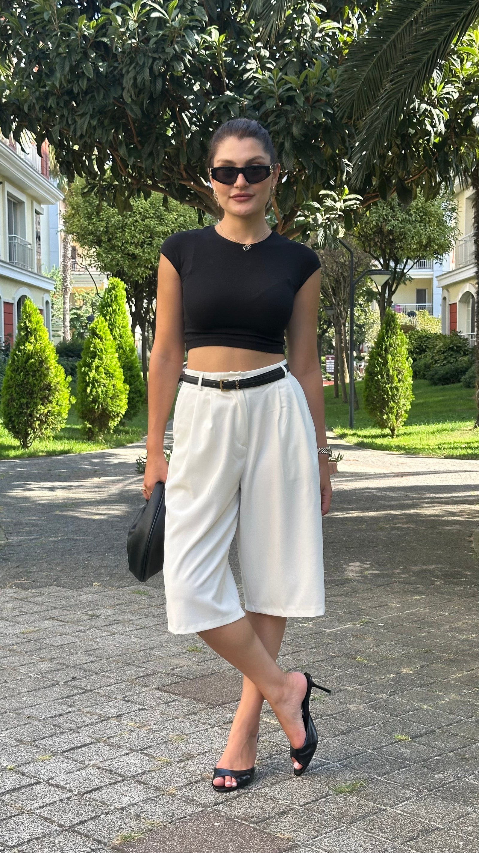 Bermuda Şort - Beyaz