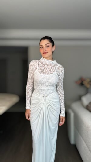 Etek Body Bluz Takım - Beyaz
