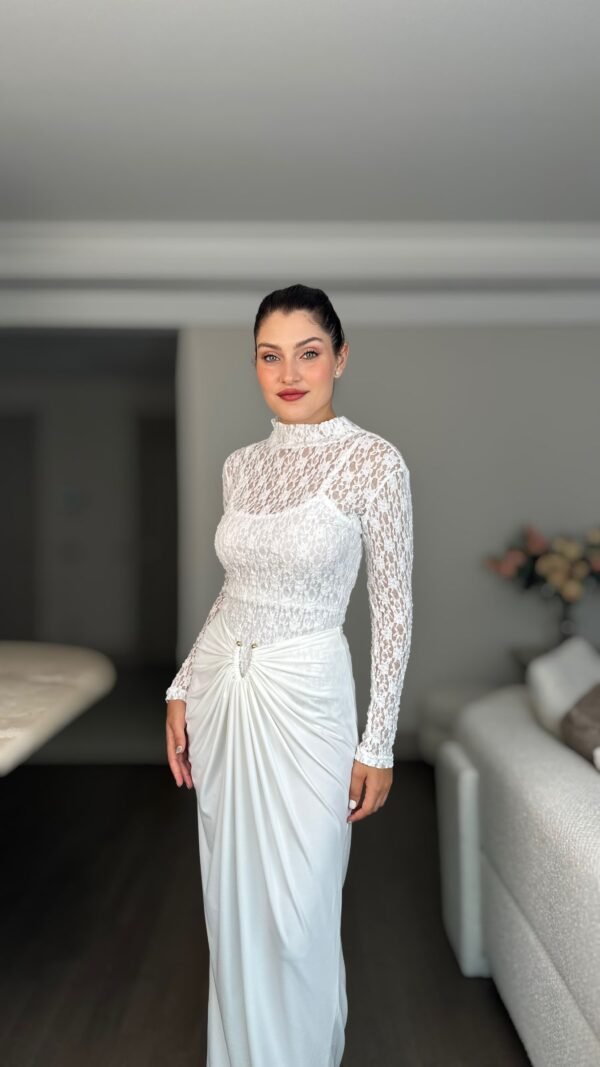 Etek Body Bluz Takım - Beyaz