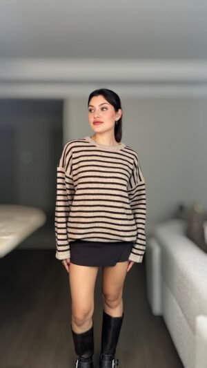 Çizgili Triko Kazak